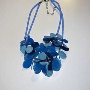 Chicos Necklace. Beautiful Blue Double Layer Necklace